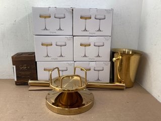 QTY OF HOUSEHOLD ITEMS TO INCLUDE ANTON STUDIO DESIGNS LONDON EMPIRE CHAMPAGNE GLASSES: LOCATION - C11