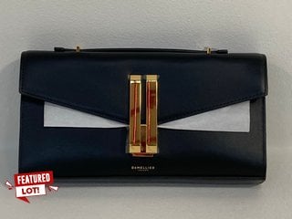 DEMELLIER VANCOUVER CLUTCH LEATHER HANDBAG IN BLACK - RRP £365: LOCATION - FRONT BOOTH