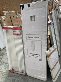 WHITE VERTICAL SINGLE SLIM PANEL RADIATOR 1800 X 490MM RRP £630: LOCATION - ISLAND D7