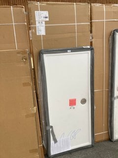 (COLLECTION ONLY) CLEAR GLASS SILVER FRAMED 677 X 1950MM WET ROOM PANEL WITH A PEARLSTONE 1500 X 700MM SHOWER TRAY RRP £1065: LOCATION - ISLAND D7