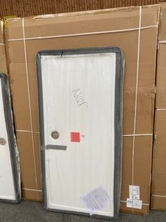 (COLLECTION ONLY) CLEAR GLASS SILVER 1377 X 1950MM WET ROOM PANEL WITH A PEARLSTONE 1700 X 800MM SHOWER TRAY RRP £1325: LOCATION - ISLAND D7