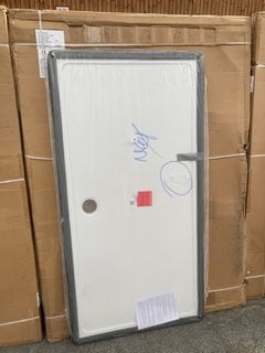 (COLLECTION ONLY) CLEAR GLASS SILVER 1377 X 1950MM WET ROOM PANEL WITH A PEARLSTONE 1800 X 900MM SHOWER TRAY RRP £1345: LOCATION - ISLAND D7