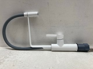 WHITE AND GREY MONO KITCHEN SPRING TAP WITH DETACHABLE RINSER HEAD RRP £309: LOCATION - R1