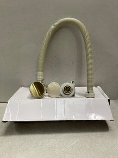 BRUSHED BRASS BATH OVERFLOW FILLER WITH SPRUNG WASTE RRP £175: LOCATION - R2