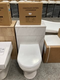 (COLLECTION ONLY) 500 X 300MM TOILET UNIT IN MARBLE EFFECT WITH BTW PAN AND SEAT WITH CONCEALED CISTERN FITTING KIT RRP £785: LOCATION - C2