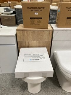 (COLLECTION ONLY) 500 X 300MM TOILET UNIT IN DRIFTWOOD WITH BTW PAN AND SEAT WITH CONCEALED CISTERN FITTING KIT RRP £785: LOCATION - C2