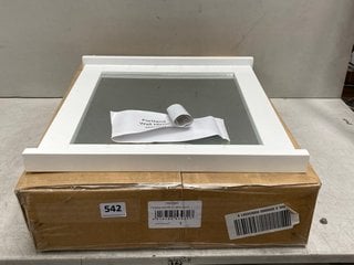 (COLLECTION ONLY) WHITE WOODEN FRAMED MIRROR 450 X 400MM RRP £85: LOCATION - R2