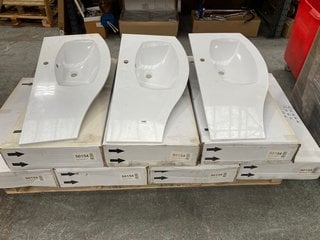 (COLLECTION ONLY) 10X 1040 X 510MM 1TH POLY MARBLE RH BATHROOM SINK RRP £2000: LOCATION - D4