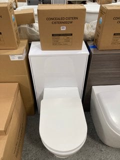 (COLLECTION ONLY) 500 X 235MM TOILET UNIT IN WHITE WITH A BTW PAN, SEAT AND CONCEALED CISTERN FITTING KIT RRP £780: LOCATION - D2