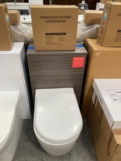 (COLLECTION ONLY) 500 X 235MM TOILET UNIT IN BROWN GREY AVOLA WITH A BTW PAN, SEAT AND CONCEALED CISTERN FITTING KIT RRP £780: LOCATION - D2