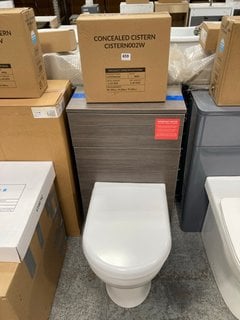 (COLLECTION ONLY) 500 X 235MM TOILET UNIT IN BROWN GREY AVOLA WITH A BTW PAN, SEAT AND CONCEALED CISTERN FITTING KIT RRP £780: LOCATION - D2