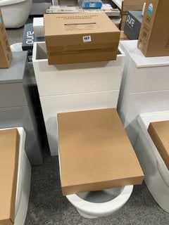 (COLLECTION ONLY) 500 X 250MM TOILET UNIT IN WHITE WITH A BTW PAN, SEAT AND CONCEALED CISTERN FITTING KIT RRP £780: LOCATION - D3