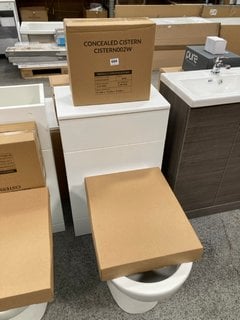 (COLLECTION ONLY) 500 X 230MM TOILET UNIT IN WHITE WITH A BTW PAN, SEAT AND CONCEALED CISTERN FITTING KIT RRP £780: LOCATION - D3