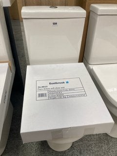 (COLLECTION ONLY) D SHAPED CLOSED COUPLED TOILET COMPLETE WITH CISTERN FITTINGS WITH DUAL FLUSH TOP BUTTON AND SEAT RRP £325: LOCATION - D4