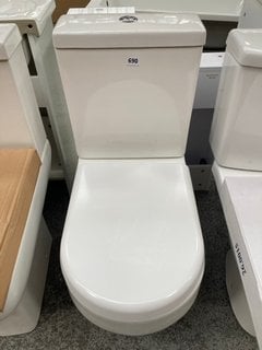 (COLLECTION ONLY) D SHAPED CLOSED COUPLED TOILET COMPLETE WITH CISTERN FITTINGS WITH DUAL FLUSH TOP BUTTON AND SEAT RRP £325: LOCATION - D5