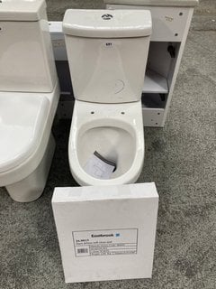 (COLLECTION ONLY) D SHAPED CLOSED COUPLED TOILET COMPLETE WITH CISTERN FITTINGS WITH DUAL FLUSH TOP BUTTON AND SEAT RRP £325: LOCATION - D5