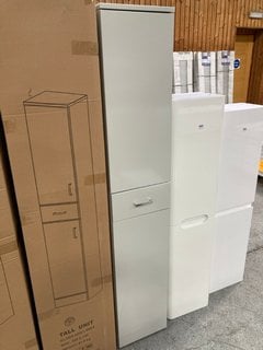 (COLLECTION ONLY) FLOOR STANDING 2 DOOR 1 DRAWER BATHROOM CABINET IN GREY MIST 1910 X 350 X 330MM RRP £625: LOCATION - D2