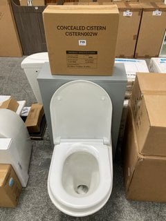 (COLLECTION ONLY) 500 X 200MM TOILET UNIT IN LIGHT GREY WITH A BTW PAN, SEAT AND CONCEALED CISTERN FITTING KIT RRP £760: LOCATION - D4