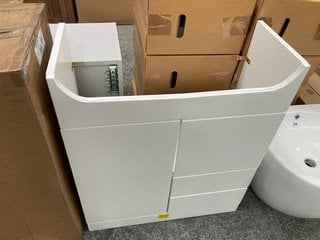 (COLLECTION ONLY) FLOOR STANDING 2 DOOR 2 DRAWER SINK UNIT IN WHITE 700 X 310 X 820MM RRP £305: LOCATION - D4