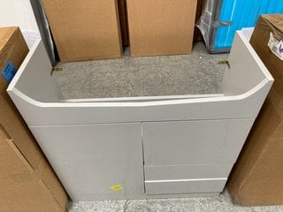 (COLLECTION ONLY) FLOOR STANDING 2 DOOR 2 DRAWER SINK UNIT IN PEARL GREY MATT 800 X 310 X 820MM RRP £315: LOCATION - D2