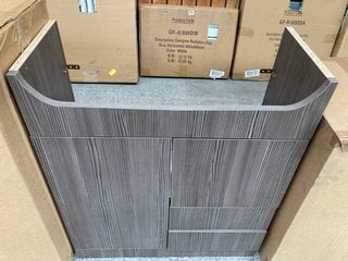 (COLLECTION ONLY) FLOOR STANDING 2 DOOR 2 DRAWER SINK UNIT IN BODEGA GREY 700 X 310 X 820MM RRP £305: LOCATION - D4