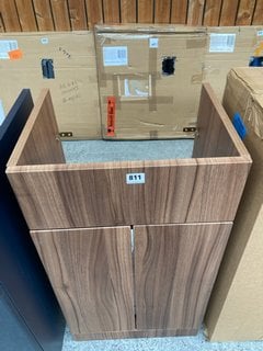 (COLLECTION ONLY) FLOOR STANDING 2 DOOR SINK UNIT IN MATT WALNUT 460 X 360 X 820MM RRP £215: LOCATION - D4