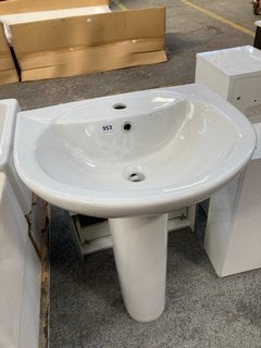 (COLLECTION ONLY) 550MM WIDE 1TH CERAMIC WITH FULL PEDESTAL RRP £190: LOCATION - D6