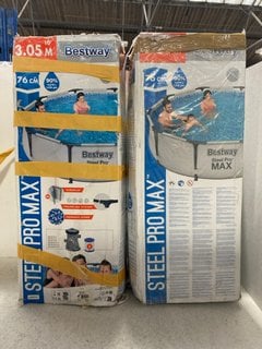 2 X BESTWAY STEEL PRO MAX SWIMMING POOLS: LOCATION - WH5