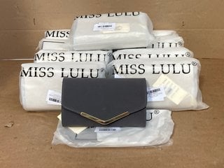 10 X MISS LULU CLUTCH HANDBAGS IN GREY: LOCATION - WH10