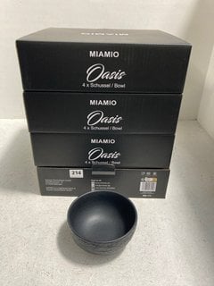 4 X SETS OF 4 MIAMIO OASIS BOWLS IN GREY - COMBINED RRP £104.00: LOCATION - H14