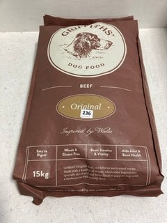 15KG BAG OF GRIFFITHS ORIGINAL BEEF DOG FOOD - BBE 19.06.25: LOCATION - H14