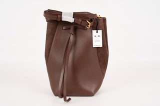 R.M.WILLIAMS WOMENS LEATHER/SUEDE TOP HANDLE BUCKET BAG IN BROWN - RRP £189: LOCATION - BOOTH