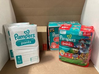 BOX OF 132 PREMIUM PROTECTION NAPPY PANTS SIZE 6 TO INCLUDE BOX OF 180 PAMPERS PAW PATROL BABY DRY NAPPY PANTS SIZE 4: LOCATION - H7