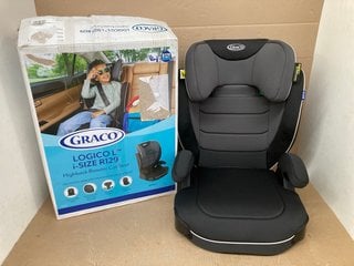 GRACO LOGICOL I-SIZE R129 HIGHBACK BOOSTER CAR SEAT IN MIDNIGHT: LOCATION - H5