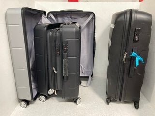 LUGG LIGHTWEIGHT HARDSHELL SUITCASE IN SILVER TO INCLUDE AMERICAN TOURISTER HARDSHELL SUITCASE IN BLACK: LOCATION - H3