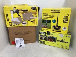 5 X ASSORTED OUTDOOR ITEMS TO INCLUDE KARCHER T-RACER SURFACE CLEANER: LOCATION - H2