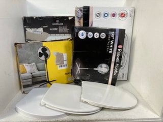 7 X ASSORTED HOUSEHOLD ITEMS TO INCLUDE RUSSELL HOBBS CONVECTION HEATER WITH TIMER- MODEL NO RHCV4002: LOCATION - H2