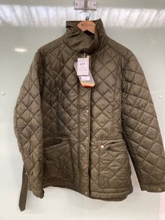 HINTER & HOBART GALLOWAY WOMENS QUILTED JACKET IN KHAKI- UK SIZE 20- RRP £175.00: LOCATION - G4