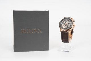 BULOVA SS SUTTON 43MM AUTOMATIC BROWN WRIST WATCH - MODEL M129650 - RRP £369: LOCATION - BOOTH