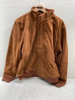 R.M.WILLIAMS AIRMAN JACKET IN BROWN- UK SIZE M : RRP £206.00: LOCATION - G11