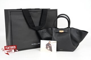 DEMELLIER LONDON NEW YORK SMALL LEATHER TOTE BAG IN BLACK - RRP £545: LOCATION - BOOTH