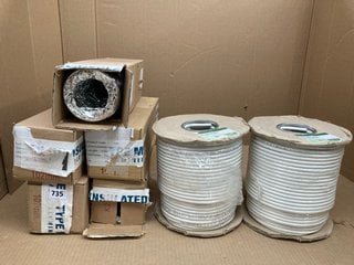 5 X BOXES OF 10M UNINSULATED 10M FLEX TO INCLUDE 2 X 100M REELS OF SMOKE SURE ELECTRICAL WIRE: LOCATION - F15