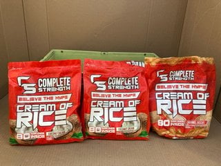 7 X 2000G BAGS OF COMPLETE STRENGTH BELIEVE THE HYE CREAM OF RICE FOOD SUPPLEMENTS- BBE 12/25: LOCATION - F15