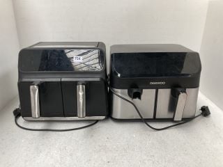 2 X DAEWOO DUAL ZONE AIR FRYERS IN BLACK: LOCATION - F14