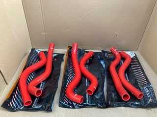 3 X MISHIMOTO MMHOSE-MUS4-15RD FORD MUSTANG ECOBOOST COOLANT HOSE KITS IN RED- COMBINED RRP £933.00: LOCATION - F11