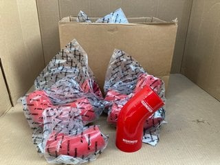 QTY OF MISHIMOTO MMCP-R45-30375RD SILICONE REDUCER COUPLERS IN RED: LOCATION - F11