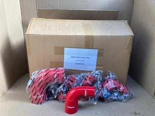 QTY OF MISHIMOTO MMCP-R90-17525RD 90 DEGREE 1.75" TO 2.5" REDUCER COUPLERS IN RED: LOCATION - F11