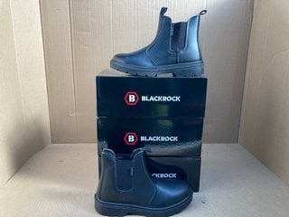 3 X PAIRS OF BLACKROCK DEALER SAFETY BOOTS IN BLACK- UK SIZE 9: LOCATION - F10