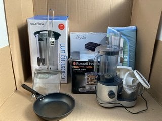 QTY OF ASSORTED HOUSEHOLD ITEMS TO INCLUDE RUSSELL HOBBS THREE TIER STEAMER: LOCATION - F10