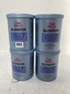 4 X WELLA PROFESSIONALS BLONDOR MULTI BLONDE 7 POWDER LIGHTENER - COMBINED RRP £159.95: LOCATION - F5